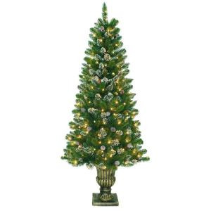 6 ft. Artificial Crystal Spruce Entrance Tree with 200 Clear Lights