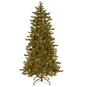 6.5 ft. Noble Deluxe Fir Slim Artificial Christmas Tree with Clear Lights