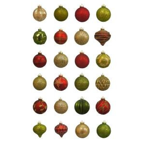 Country Holiday Blown Glass Ornament (24-Count)