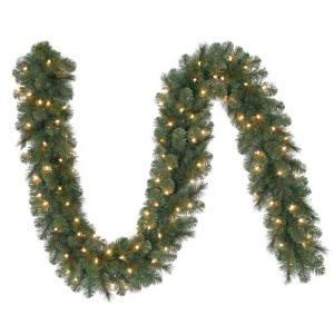 9 ft. Pre-Lit Wesley Artificial Garland with Clear Lights