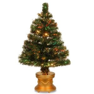 48 in. Fiber Optic Radiance Fireworks Artificial Christmas Tree and Gold Base