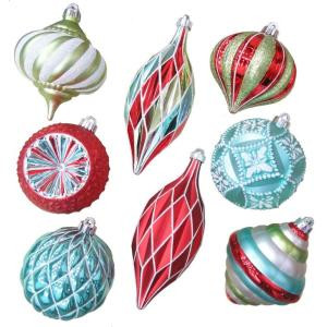 Frosted Traditions 5 in. Shatter-Resistant Ornaments (8-Piece)