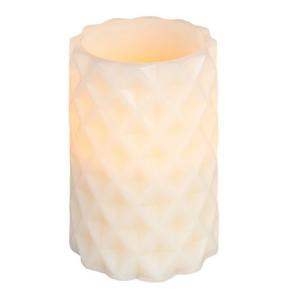 4 in. x 6 in. Vanilla, Bisque, Battery Operated Wax Candle with Timer