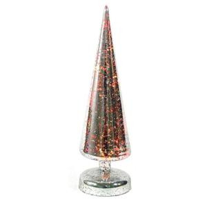 Mercury Glass 10 in. LED Silver Color Changing Glass Tree