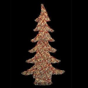 5 ft. Decorated Rattan Christmas Tree with Clear Lights