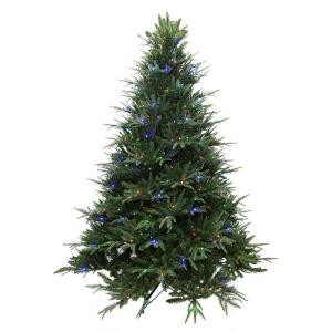 9 ft. Indoor Pre-Lit LED Splendor Spruce Artificial Christmas Tree with 49 Lighting Combinations