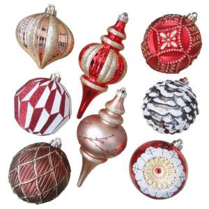 Snowberry 5 in. Shatter-Resistant Ornaments (8-Piece)