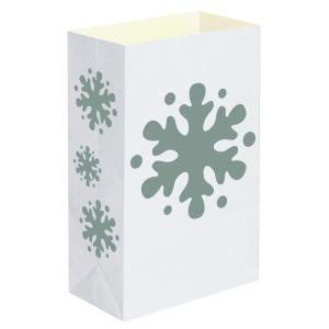 Plastic Snowflake Luminaria Bags (12-Count)