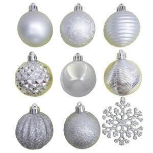 2.3 in. Silver Shatter-Resistant Ornament (101-Piece)