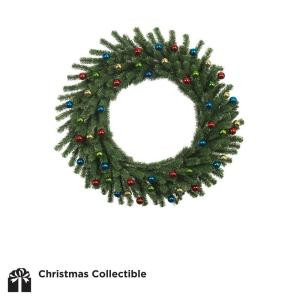 Christmas Collectibles 30 in. Artificial Wreath with Ball Ornaments