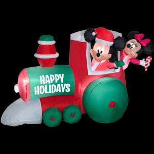 Disney 4 ft. Airblown Train with Mickey and Minnie Scene