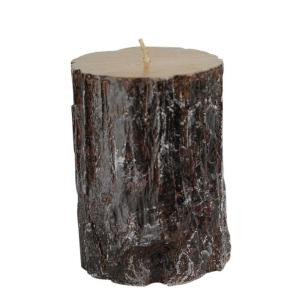 3.2 in. x 4 in. Bark Pillar Candle