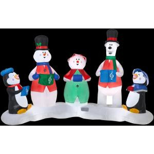 126 in. W x 49 in. D x 78 in. H Inflatable Christmas Character Carolers Scene with Light Show