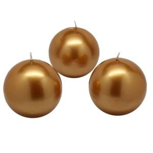 3 in. Metallic Gold Ball Candles (6-Box)