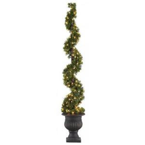 5 ft. H Pre-Lit Juniper Spiral Artificial Tree with Clear Lights