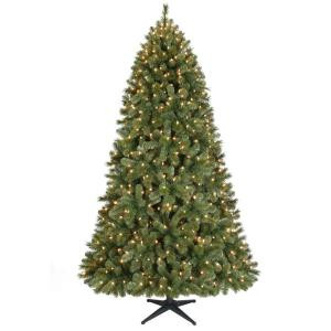 7.5 ft. Pre-Lit LED Wesley Mixed Spruce Artificial Christmas Tree with Clear Lights