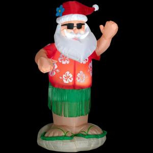 6 ft. Airblown Inflatable Lighted Animated Santa Dances the Hula
