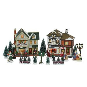 Lighted Christmas Village Set (20-Piece)