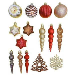 Snowberry Assorted Shatter-Resistant Ornaments (72-Piece)