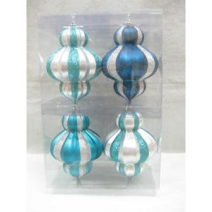 Arctic 6.3 in. Blue and Silver Ornaments (8-Pack)