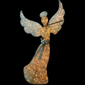 60 in. 250-Light Thin Gold PVC Angel