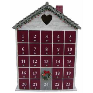 16.5 in. Whitewash Holiday Heart Advent Calendar