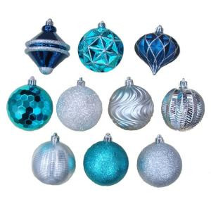 Holiday Frost 3 in. Christmas Ornaments with Pattern (75-Pack)