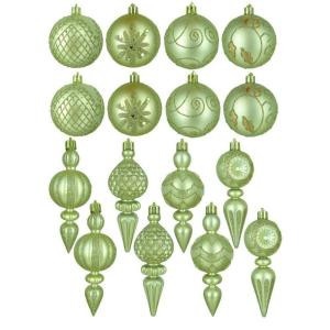 Champagne and Gold Shatterproof Ornaments in Assorted Shapes (16-Pack)