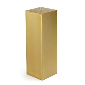 3 in. x 9 in. Metallic Bronze Gold Square Pillar Candle Bulk (12-Box)