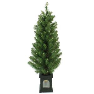 4 ft. 70-Light Artificial Concord Pine Christmas Tree in Window Pot