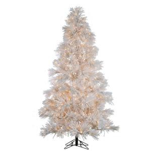 9 ft. Pre-Lit Flocked Long Needle New Haven Pine Artificial Christmas Tree