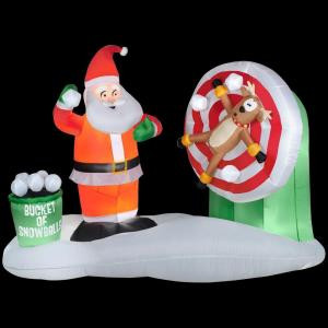 5.5 ft. Animated Inflatable Snowball Throwing Scene