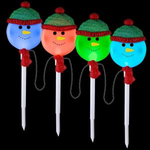 LightShow Snowman Pathway Stakes (4-Count)