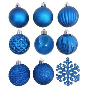 2.3 in. Blue Shatter-Resistant Ornament (101-Piece)