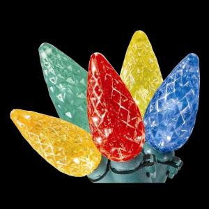 100-Light LED Multi-Color Faceted C6 Lights with 8 Functions