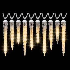 LightShow 11 in., 9 in., 7 in. 8-Light Classic White Shooting Star String Icicle Cover Light