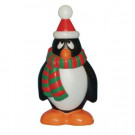 28 in. Holiday Penguin Statue with Red and Green Scarf