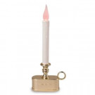 Battery Operated 1 Tier Wireless LED White Candle with Bronze Base (Set of 2)