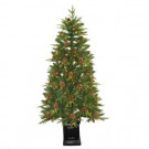 6 ft. Pre-Lit Feel-Real Country Pine Entrance Artificial Christmas Tree with 200 Clear Lights