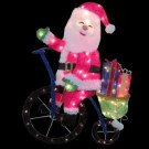 42 in. 100-Light Tinsel Santa on Bike