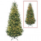 7.5 ft. Natural Fraser Slim Fir Artificial Christmas Tree with Dual Color LED Lights