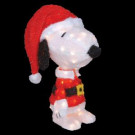 18 in. Pre-Lit 3D Sculpture Snoopy in Santa Suit