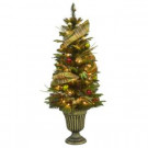 51 in. Pre-Lit Porch Artificial Christmas Tree with Smooth Taffeta Ribbon