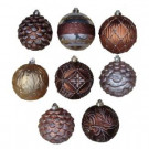 Merry Metallic 5 in. Christmas Ornaments with Pattern (9-Pack)