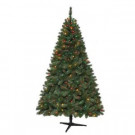 6.5 ft. Pre-Lit Wesley Spruce Artificial Christmas Tree with 400 Multi-Color Lights