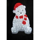 22 in. Decorative Bear with Red Hat Sculpture LED Light