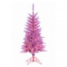 4 ft. Pre-Lit Hot Pink Tiffany Tinsel Artificial Christmas Tree