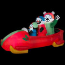 83.86 in. W x 37.01 in. D x 42.91 in. H Animated Inflatable Bobsled Team Penguin, Snowman and Teddy Bear