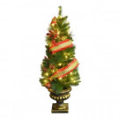 51 in. Pre-Lit Porch Artificial Christmas Tree with Holiday Shimmy Ribbon