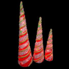 Pre-Lit Sisal Cone Assortment (3-Piece)
